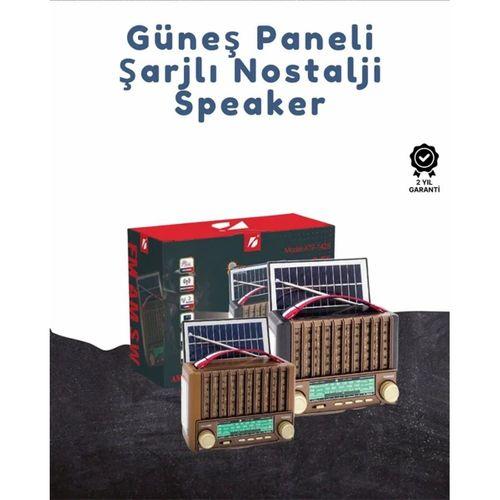 Ktf-1428 Taşınabilir Güneş Enerjili Bluetooth Radyo Hoparlör – Şarjlı, Radyo, Mp3, Aux Girişli