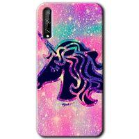 MRCİLETİSİM Huawei P Smart S Kılıf Baskılı Kapak - Unicorn Kristal +Tam Kaplayan Mat Seramik