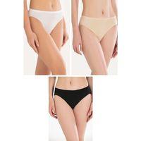 Pamuklu Siyah Beyaz Ten Rengi 3'lü Külot