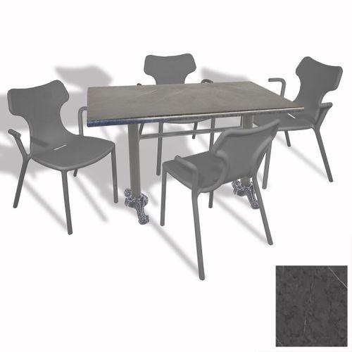 Dockers Çipa Döküm Ayak - Play Polipropilen Masa Takımı - 80x120 (Werzalit, Wermodin veya Allzalit Tabla) - GreyMarble-Antrasit