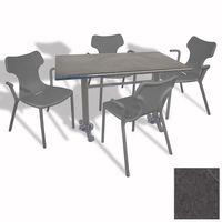Dockers Çipa Döküm Ayak - Play Polipropilen Masa Takımı - 80x120 (Werzalit, Wermodin veya Allzalit Tabla) - GreyMarble-Antrasit