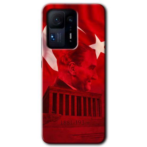 Potkal Hediye Fabrikası Xiaomi Mi Mix 4 Kılıf HD Desen Baskılı Arka Kapak - Siyah Mermer Desenli Y Harfi