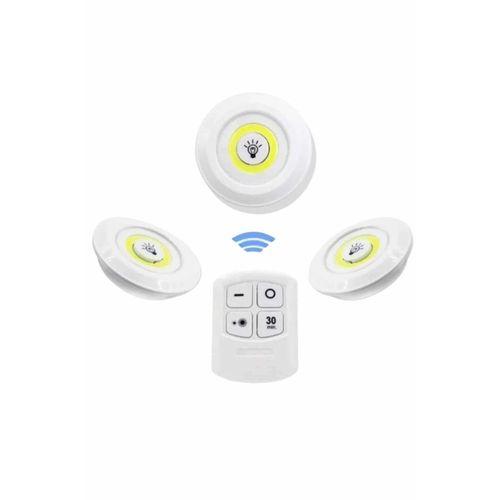 Dolap Işığı Mutfak Rafı Işığı Uzaktan Kumandalı 3 Lü Spot Led Lamba