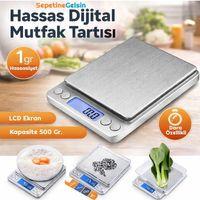 Sepetinegelsin Dijital Hassas Terazi 500 Gr/0.1 Gr. Tartı I-500 Gri