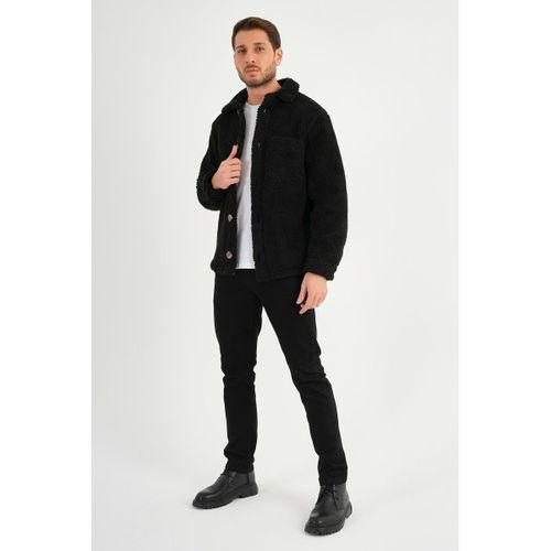 ALEXANDERGARDI DÜĞMELİ SİYAH PELUŞ CEKET (AG-POLE-J58-01)