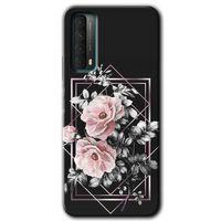 Huawei P Smart 2021 Kılıf Baskılı Kapak - Retro Çiçek 1 +Tam Kaplayan Mat Seramik