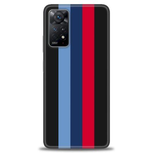 Xiaomi Redmi Note 11 Pro Kılıf HD Baskılı Kılıf - Bordo Çubuk + Tam Ekran Koruyucu