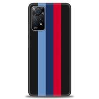 Xiaomi Redmi Note 11 Pro Kılıf HD Baskılı Kılıf - Bordo Çubuk + Tam Ekran Koruyucu