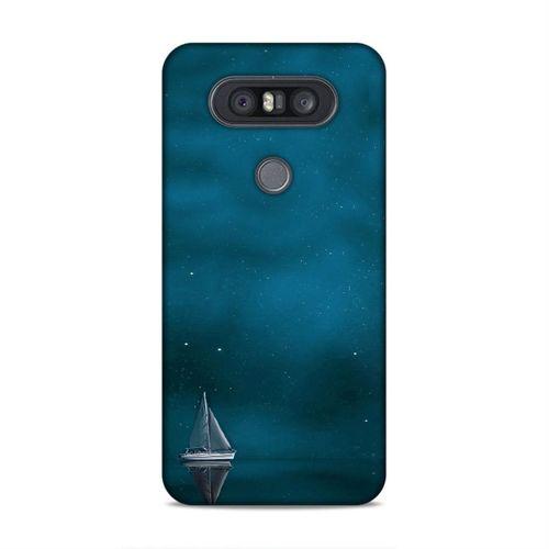 LG Q60 Kılıf Mavi Gemi Arka Kapak Silikon Koruma Full Koruyucu