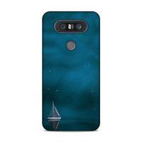 LG Q60 Kılıf Mavi Gemi Arka Kapak Silikon Koruma Full Koruyucu