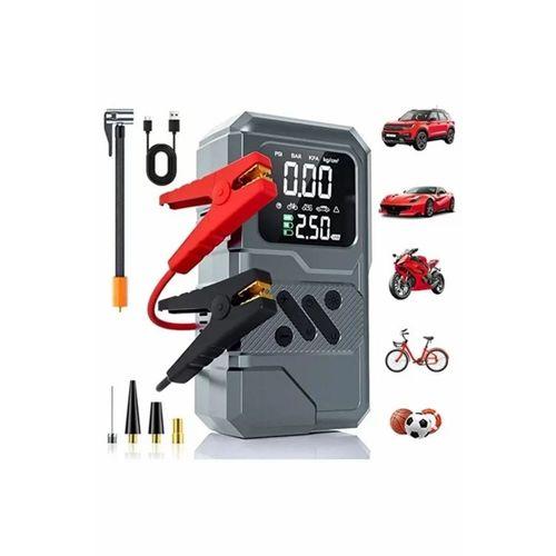 St-9654 Şarjlı 10.000 Mah Taşınabilir Araç Hava Kompresörü Akü Takviyeli Dijital Ekranlı Işıklı