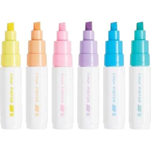 PILOT PİNTOR (B) KESİK UÇ 6 RENK PASTEL RENKLER SET