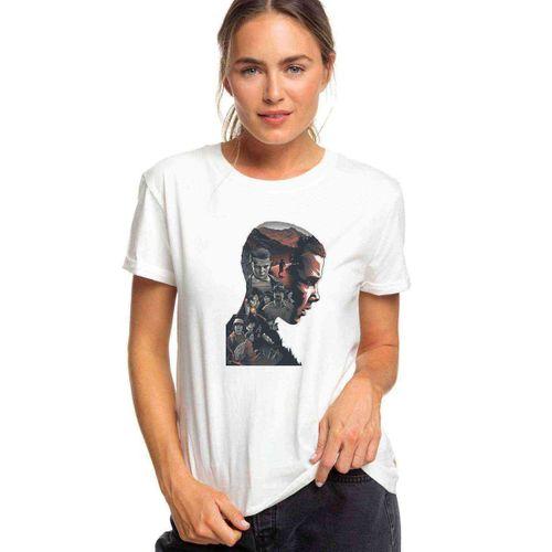 Stranger Things El Baskılı Beyaz Kadın Tshirt