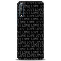 Huawei Y8P Kılıf HD Baskılı Kılıf - Black Love + Tam Ekran Koruyucu