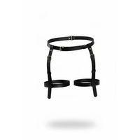 Siyah Tanga - Külot Ayarlanabilir Deri Jartiyer - Brf1209