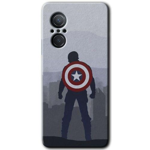 MRCİLETİSİM Huawei Nova 9 SE Kılıf HD Desen Baskılı Arka Kapak+Temperli Cam - Captain Avenger