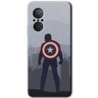 MRCİLETİSİM Huawei Nova 9 SE Kılıf HD Desen Baskılı Arka Kapak+Temperli Cam - Captain Avenger