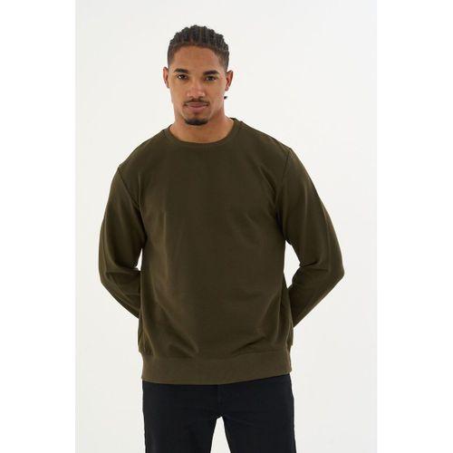 Süperlife Erkek Gri Bisiklet Yaka Ribanalı Regular Fit Sweatshirt spr26swk930