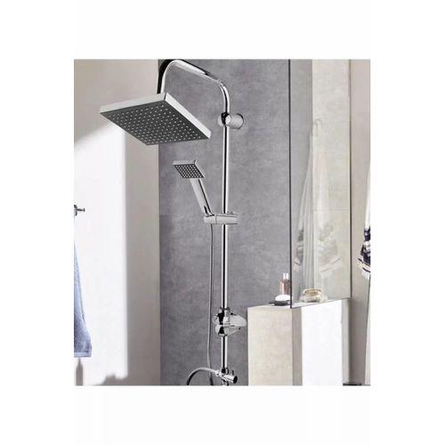 Epilons Robot Tepe Duş Sistemi Yağmurlama Duş Seti Krom Siyah Kare