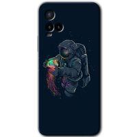 MRCİLETİSİM Vivo Y21s Kılıf HD Desen Baskılı Arka Kapak+Temperli Cam - Astronot Kıyafeti