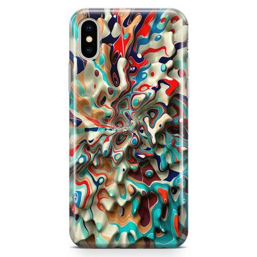 Apple iPhone XS Kılıf Mermer Cam Göbeği Arka Kapak Koruma Desenli Full Koruyucu