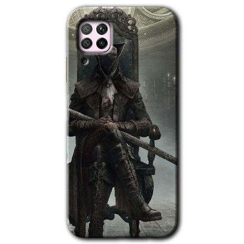 MRCİLETİSİM Huawei P40 Lite Kılıf HD Desen Baskılı Arka Kapak + Temperli Cam - Bloodborne Hunters