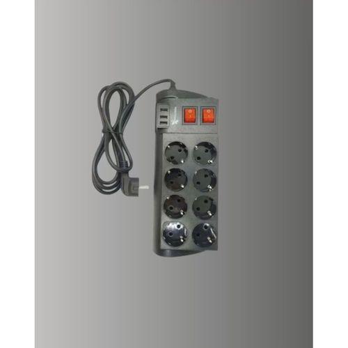 Güçlü Termal Korumalı 8 Priz + 3 Usb Çoklu Uzatma Kablosu 2m