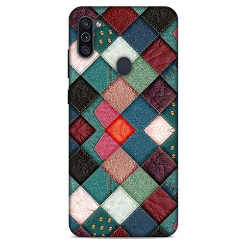 Samsung Galaxy M11 Kılıf Patchwork (18) Telefon Kılıfları Pembe Yeşil