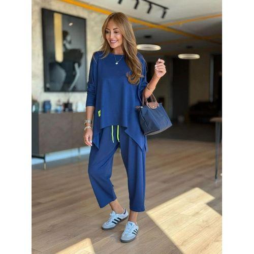 Kadın Iki Iplik Viskon Pamuk Kumaş Arma Detaylı Ikili Takım