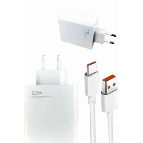 120w Şarj Aleti Hızlı Çift Turbo Şarj Aleti Seti Beyaz