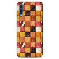 Samsung Galaxy A50 Kılıf Patchwork (2) Kabı Turuncu Sarı