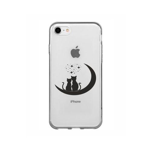Sevimli Kedicikler Tasarımlı iPhone 7 Şeffaf Telefon Kılıfı