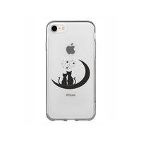 Sevimli Kedicikler Tasarımlı iPhone 7 Şeffaf Telefon Kılıfı