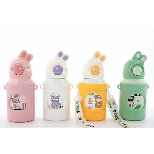 Tavşan Kulaklı Pipetli Çocuk Termosu - 500 Ml Paslanmaz Çelik Suluk Alk2309