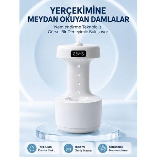 Dekoratif Hava Nemlendirici 800 Ml Sessiz Aroma Difüzör Anti Yerçekimi Su Efektli