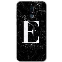 Potkal Hediye Fabrikası Huawei Mate 10 Lite HD Baskılı Kılıf + 9D Tam Ekran Koruyucu - Siyah Mermer Desenli E Harfi