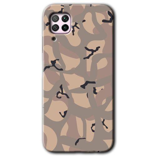 Huawei P40 Lite Kılıf Kapak - Kamuflaj 6 +Hayalet Ekran Yandan Gözükmez