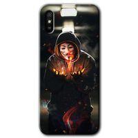 Xiaomi Redmi 9A Kılıf Baskılı Kapak - V for Fire + 5D Tam Kaplayan Cam