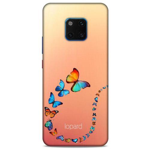 Huawei Mate 20 Pro Kılıf Kelebek Etkisi (47) Crystal Flex Kılıf Fuşya Sarı