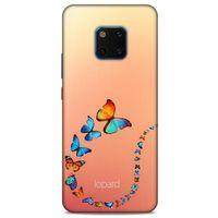 Huawei Mate 20 Pro Kılıf Kelebek Etkisi (47) Crystal Flex Kılıf Fuşya Sarı