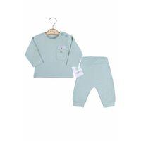 Koala Cep Nakışlı Omuzdan Düğmeli % 100 Pamuk Erkek Bebek Takım