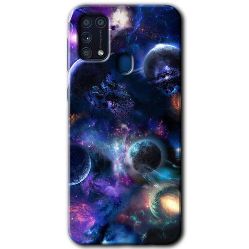 Galaxy M31 Kılıf HD Desen Baskılı Arka Kapak - Gezegen Karışımı + Kırılmaz Cam