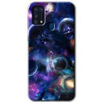 Galaxy M31 Kılıf HD Desen Baskılı Arka Kapak - Gezegen Karışımı + Kırılmaz Cam
