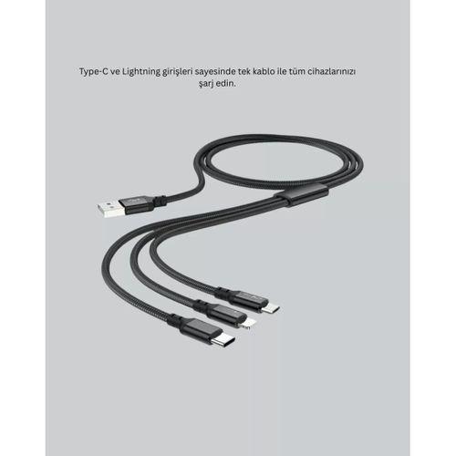Hızlı Şarj Destekli Çoklu Şarj Kablosu – Seyahat Ve Günlük Kullanım
