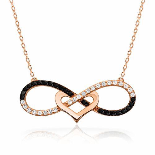 Gümüş Kalpli Sonsuzluk Bayan Kolye