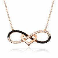 Gümüş Kalpli Sonsuzluk Bayan Kolye