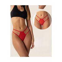 Fantazi Kırmızı Seksi Tül Kadın String - Fantezi Tanga