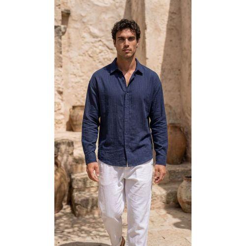 Erkek Armürlü Yarım Oversize Müslin Gömlek