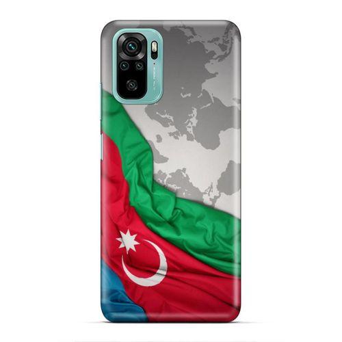 Xiaomi Redmi Note 10 5G Uyumlu Kılıf Azarbaijan (16) Kalın Kılıf Harita Bayrak