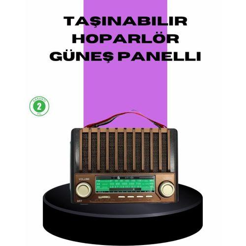 Güneş Enerjili Taşınabilir Radyo Ve Bluetooth Hoparlör Çok Fonksiyonlu